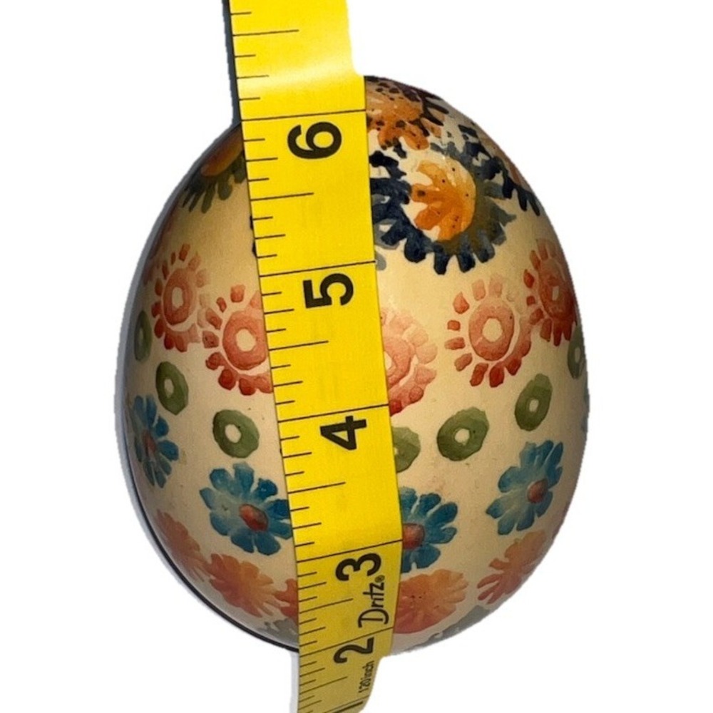 (3/N)Italian ARS Pottery Large Hand Painted Ceramic Easter Egg Italy Tulips